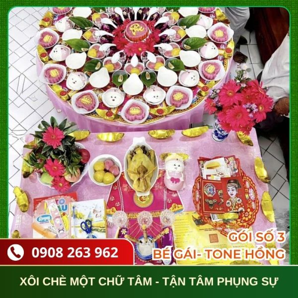 Mâm Cúng Thôi Nôi Bé Gái