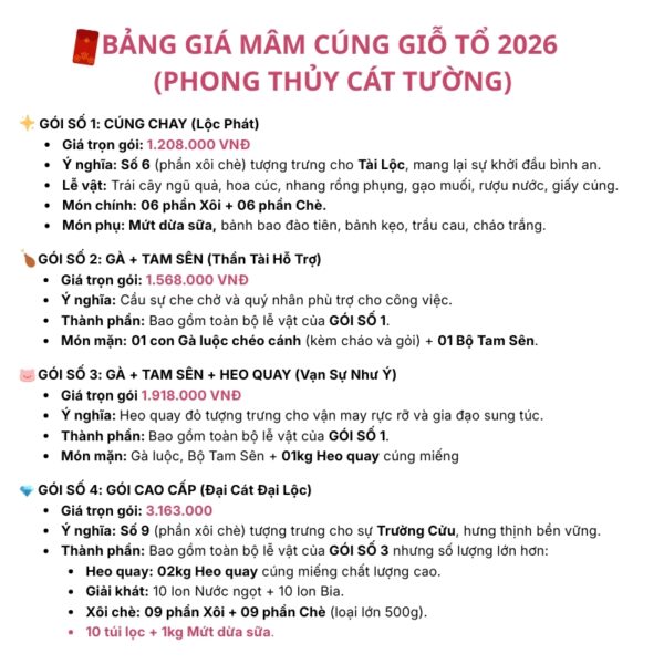 Mâm Cúng Giỗ Tổ Nghề